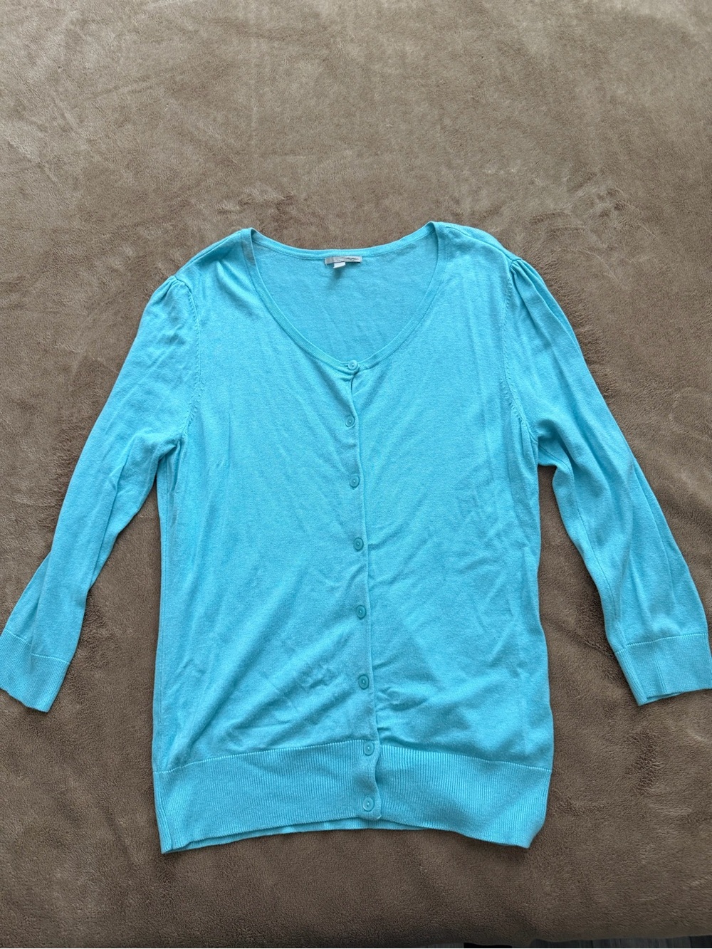 Light Blue Button-Up Knit Cardigan